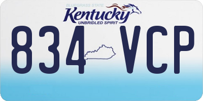 KY license plate 834VCP