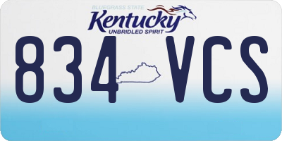 KY license plate 834VCS