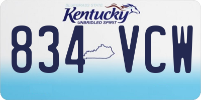 KY license plate 834VCW