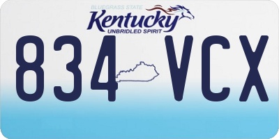 KY license plate 834VCX