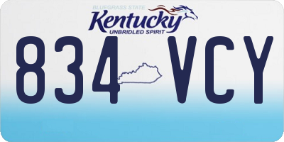 KY license plate 834VCY