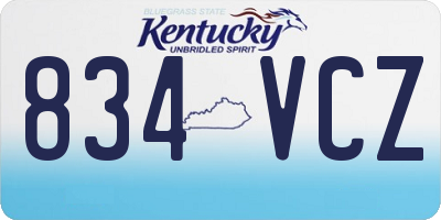 KY license plate 834VCZ