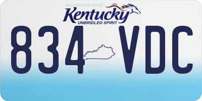 KY license plate 834VDC