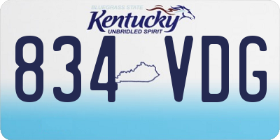 KY license plate 834VDG