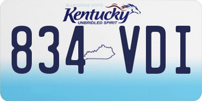 KY license plate 834VDI