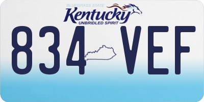 KY license plate 834VEF