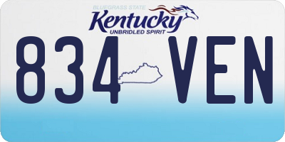 KY license plate 834VEN