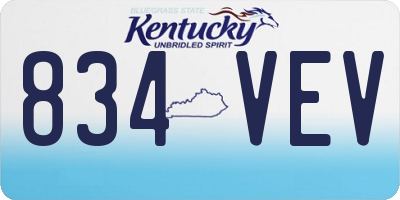 KY license plate 834VEV