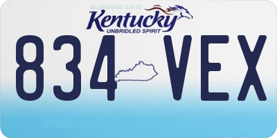 KY license plate 834VEX