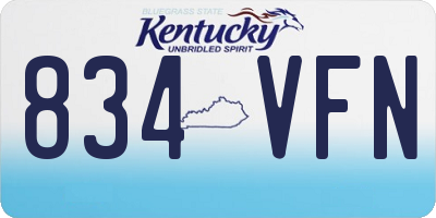 KY license plate 834VFN
