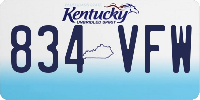 KY license plate 834VFW