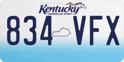KY license plate 834VFX