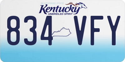 KY license plate 834VFY