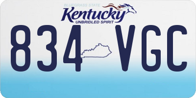 KY license plate 834VGC