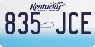 KY license plate 835JCE