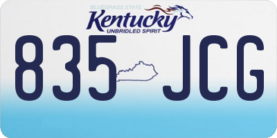 KY license plate 835JCG