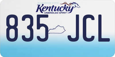 KY license plate 835JCL