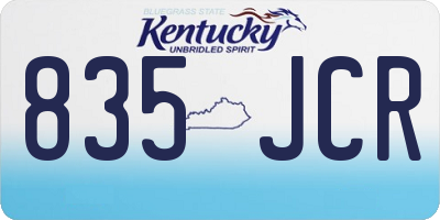 KY license plate 835JCR