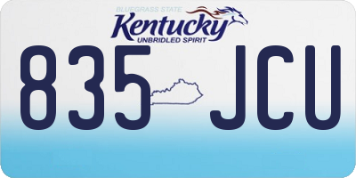 KY license plate 835JCU