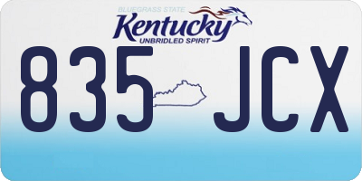 KY license plate 835JCX