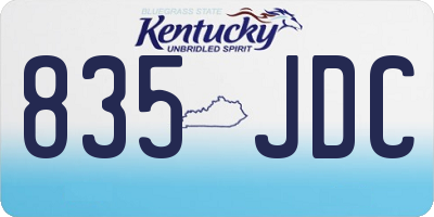 KY license plate 835JDC