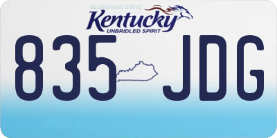 KY license plate 835JDG