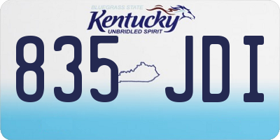 KY license plate 835JDI