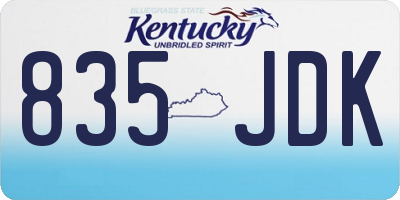 KY license plate 835JDK