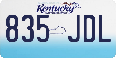 KY license plate 835JDL