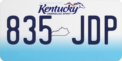 KY license plate 835JDP
