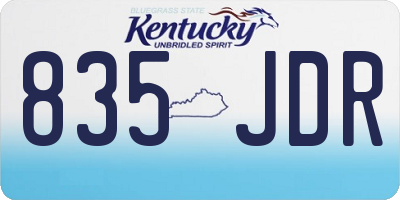 KY license plate 835JDR