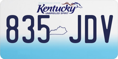 KY license plate 835JDV