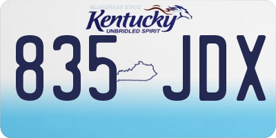 KY license plate 835JDX