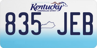 KY license plate 835JEB