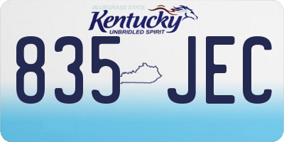 KY license plate 835JEC