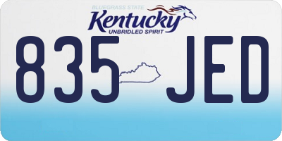 KY license plate 835JED