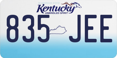 KY license plate 835JEE