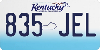 KY license plate 835JEL