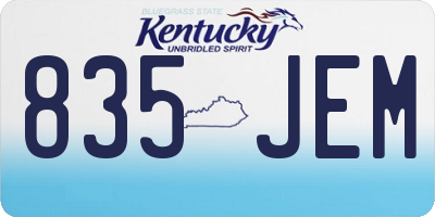 KY license plate 835JEM