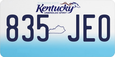 KY license plate 835JEO