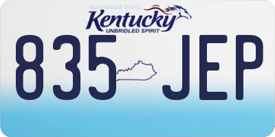 KY license plate 835JEP