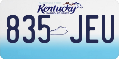 KY license plate 835JEU