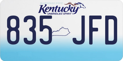 KY license plate 835JFD