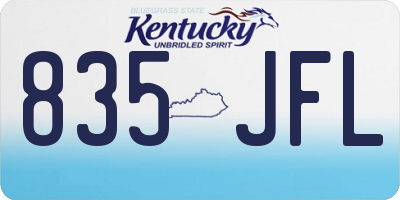 KY license plate 835JFL