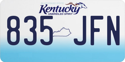KY license plate 835JFN