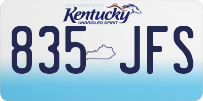 KY license plate 835JFS