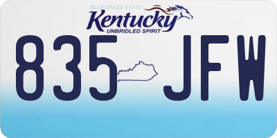 KY license plate 835JFW