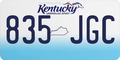 KY license plate 835JGC