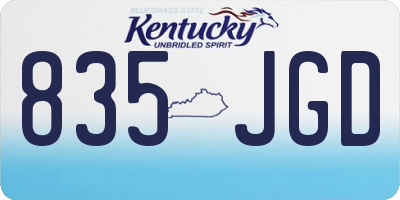 KY license plate 835JGD