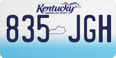 KY license plate 835JGH